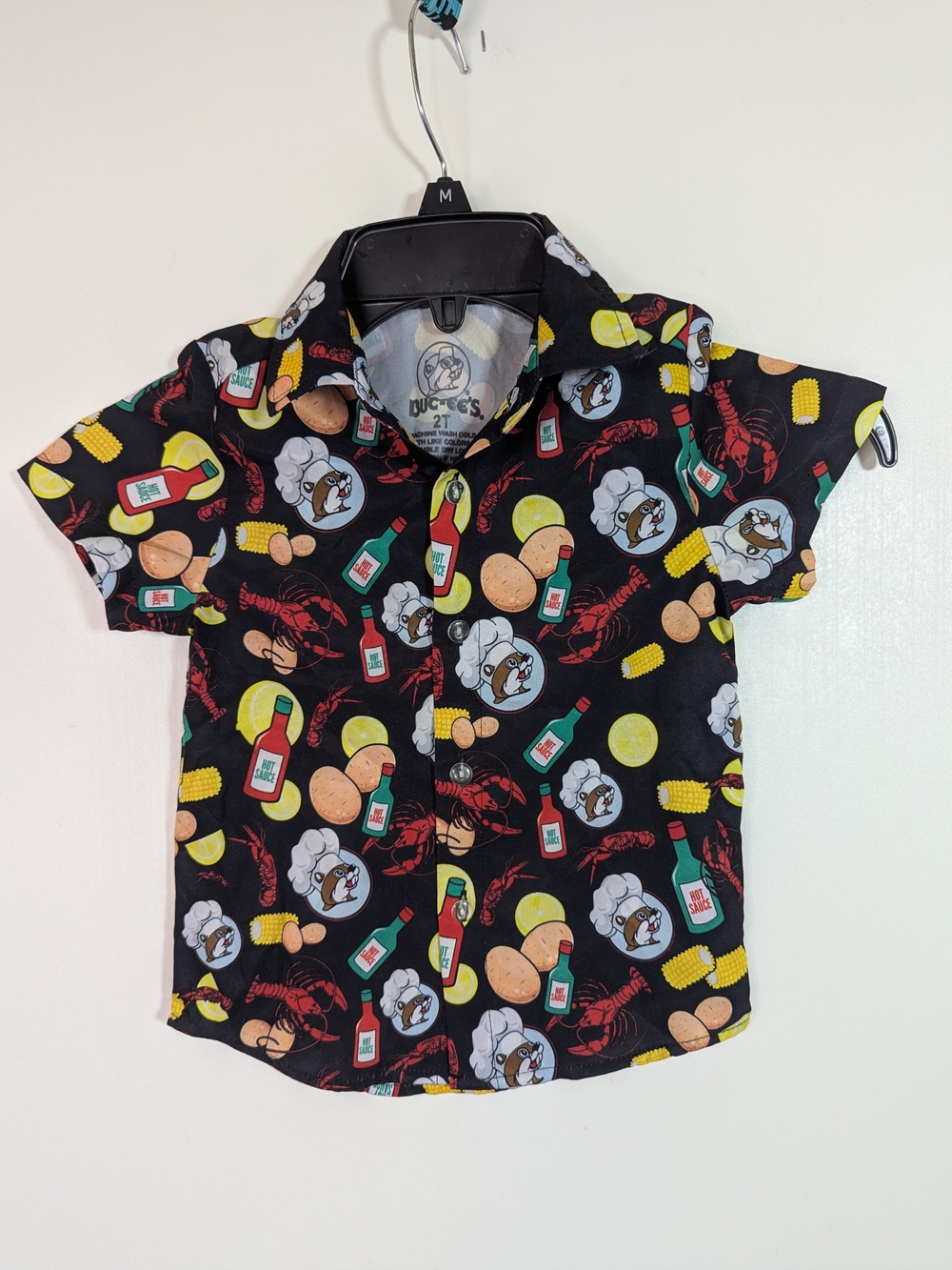 Buc-ee’s 2T Crawfish Boil Kids Hawaiian Shirt Hot Sauce Corn BBQ Beaver  SS